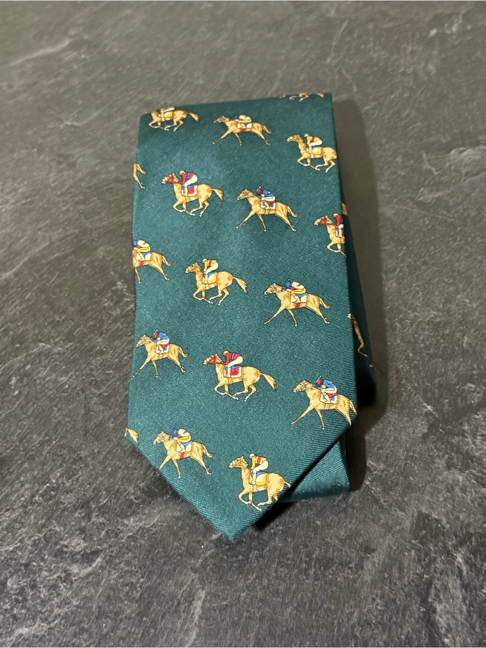 Jos A. Bank Executive Necktie Jockey Riders And Race Horses Equestrian Old Money